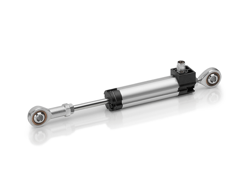 potentiometrischer Wegaufnehmer TEX Gelenkkopfmontage in kompakter Bauweise mit einseitiger Schubstange